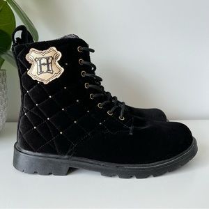 Harry Potter Velvet Quilted Hogwarts Combat Boots